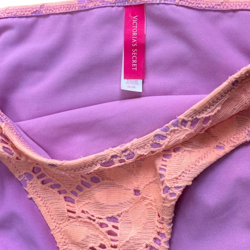 Victoria’s Secret’s Orange Purple Lace Bikini Padded push-up 34B Medium - Picture 3 of 5